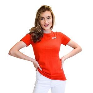 Never a wallflower fruit punch short sleeve crewneck sweater women’s medium